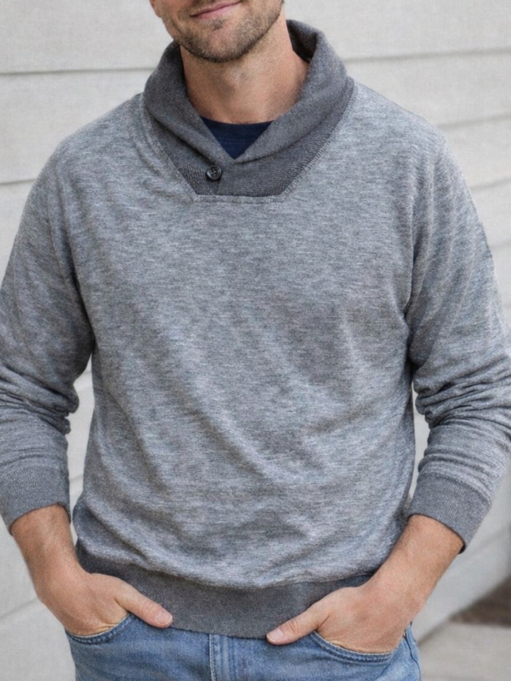 American Eagle Mock Neck Sweater Size L Grey Casual Layering 2000’s Y2K Preppy